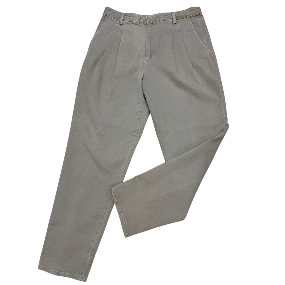 RED Valentino Pants Womens IT 44 US 8 Khaki Pleated Chinos High Waist Ankle
